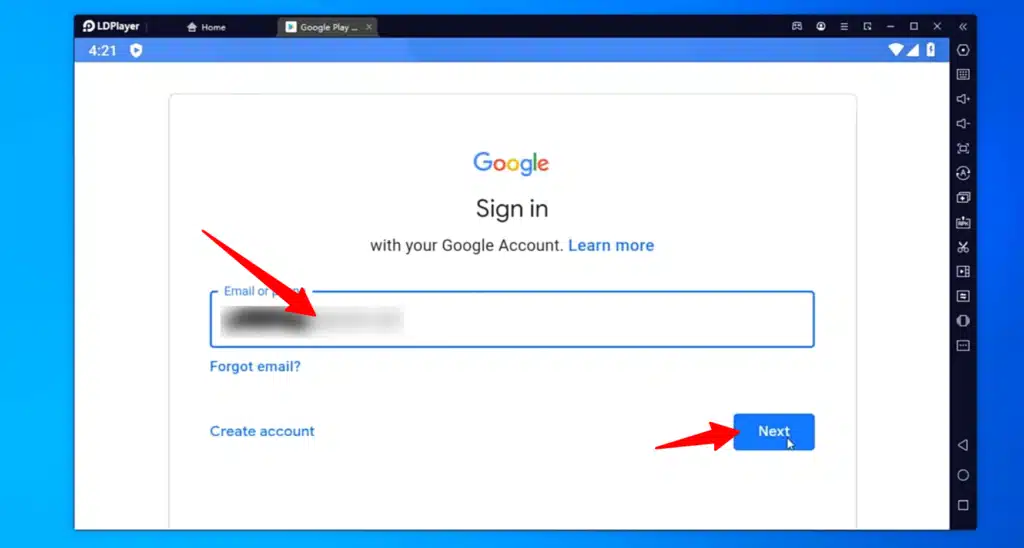 sign in with google account